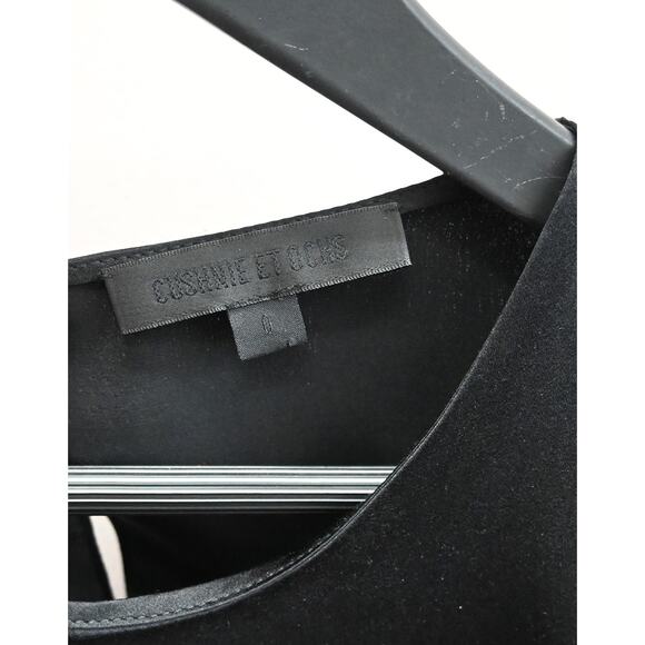 Cushnie Et Ochs | Black Cold Shoulder Ruffle Sleeve Blouse | Size 0 - Picture 3 of 5